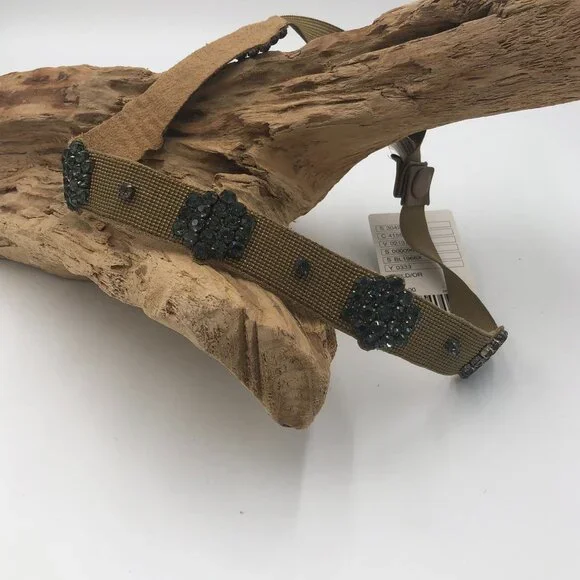 Anthropologie Rhinestone Dressy Stretch Belt Gold S New Anthropologie Rhinestone Embellished Stretch  main image 3